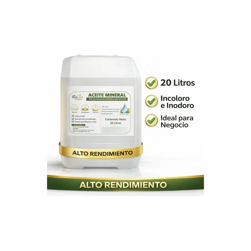Aceite Mineral Cristalino Pcosmeticos,masajes,geles 20 Lts