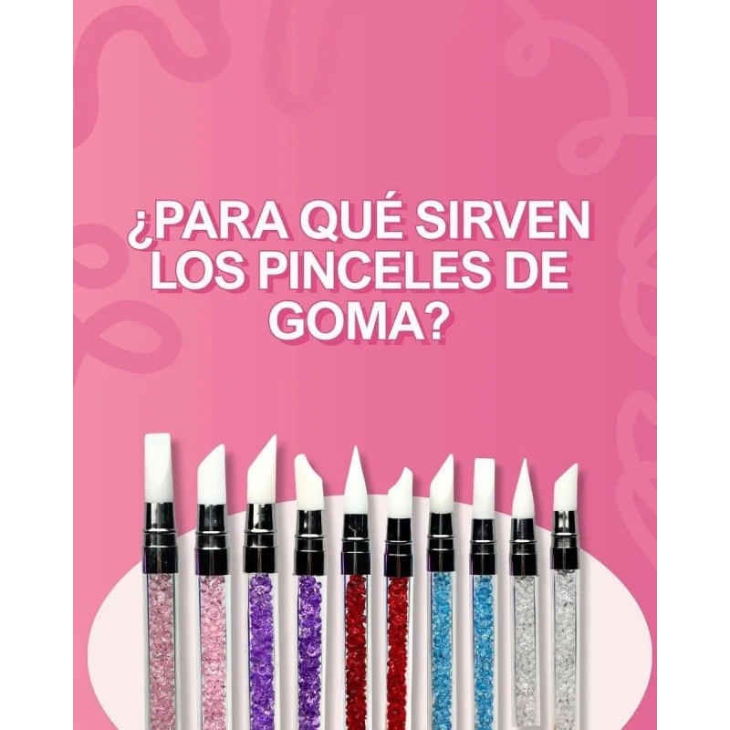 Pinceles De Silicón Doble Para Uñas Paquete Con 5 Piezas