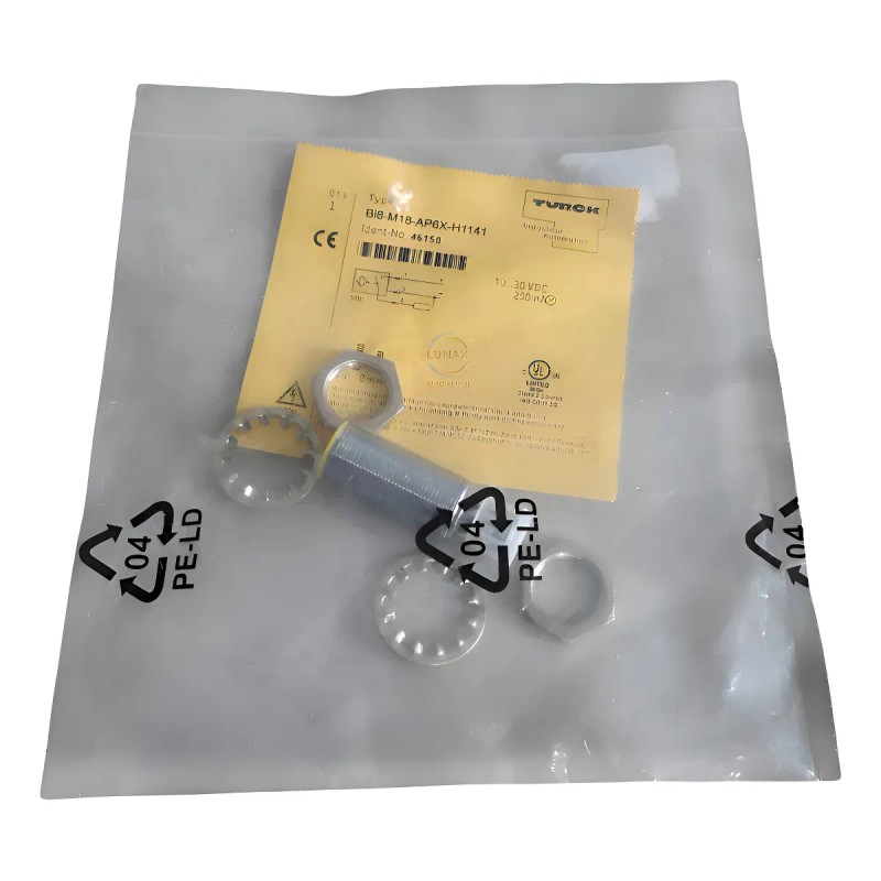 Sensor Inductivo Turck 8mm PNP Bi8-M18-AP6X-H1141 Detección Metales IP67