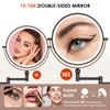9" Wall Mounted Lighted Makeup Mirror,4000mAh Rechargeable Double Sided 1X/10X