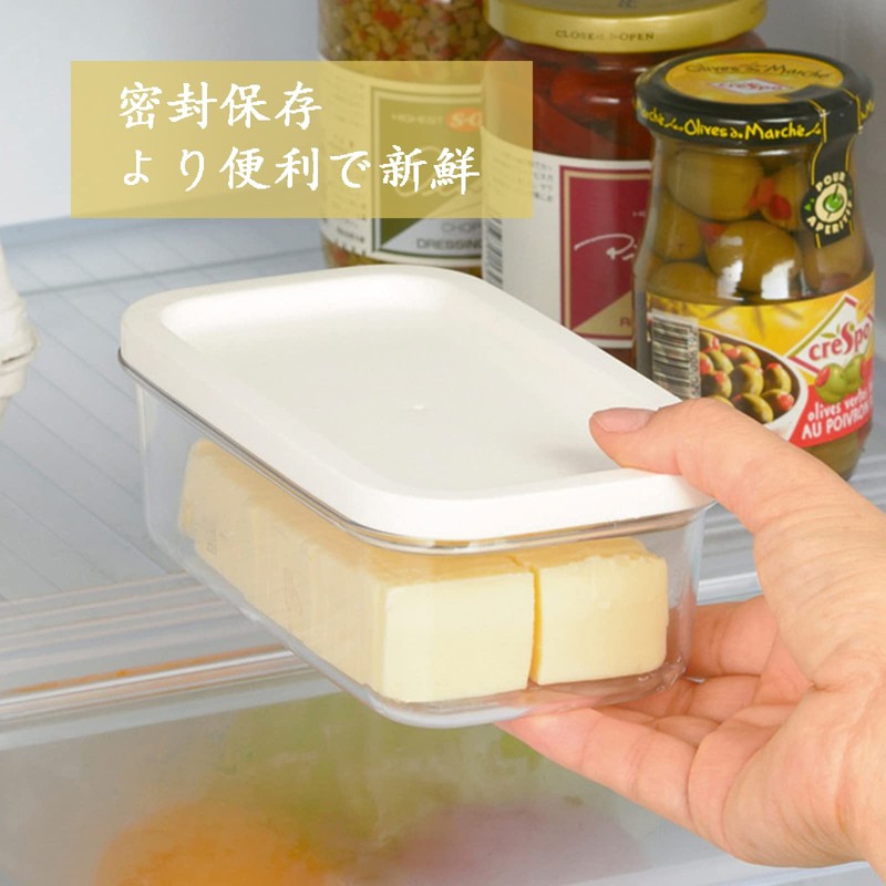 Butter Case, Butter Cutter, Storable, Clear, Stainless Steel Cutter Type,