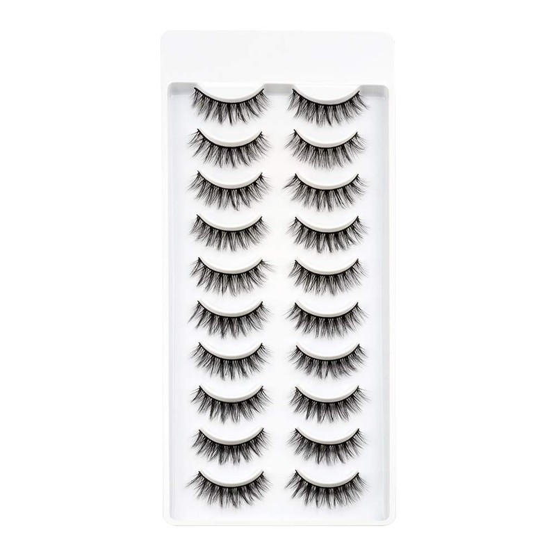 EMEDA 10 Pairs False Eyelashes, Natural Look, Cateye Eyelashes, Natural