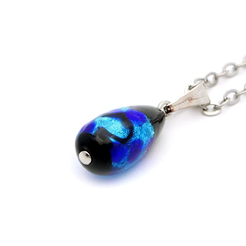 GOLD STONE Sparkling Firefly Glass Necklace, Drop Dragonfly Ball, Pendant,