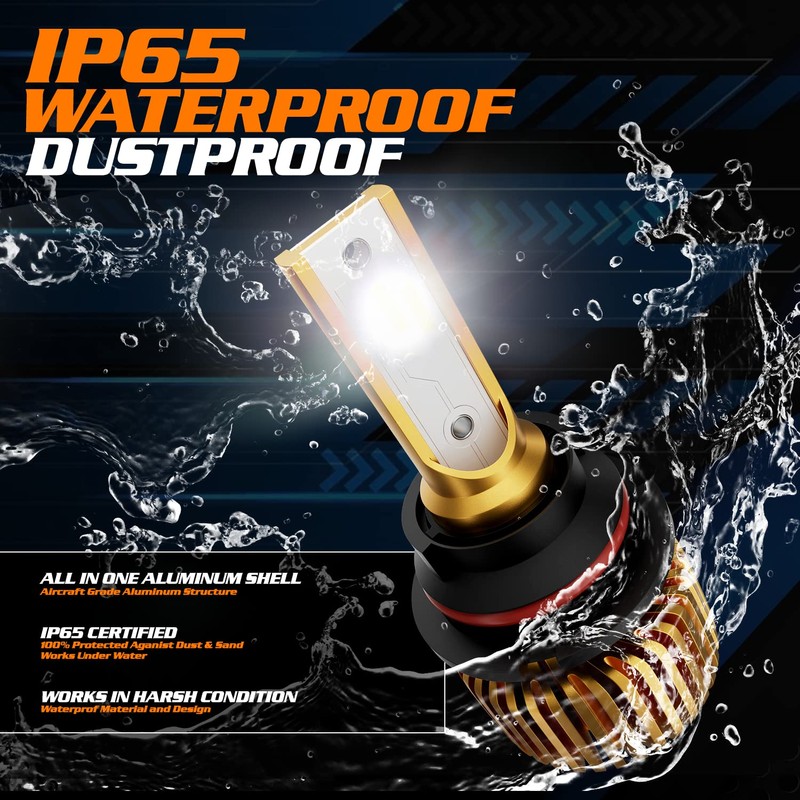 M-AUTO 9007 LED Headlight Bulbs, HB5 LED Light 6000LM Per