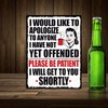 Funny Kitchen Sign Appology Theme Retro style metal tin sign/plaque