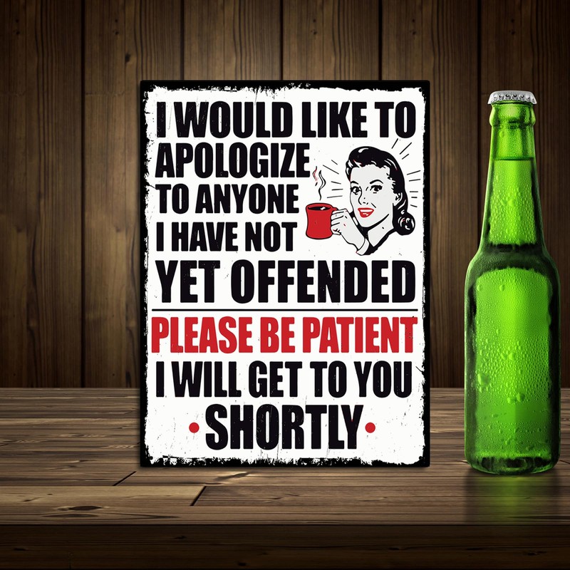 Funny Kitchen Sign Appology Theme Retro style metal tin sign/plaque