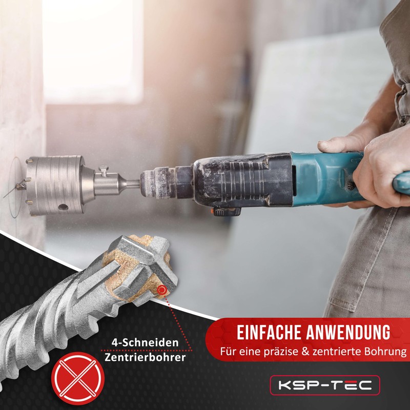 KSP-Tec®, Drill Bit, 68 mm, Reinforced Construction, Hammer Impact Resistant,