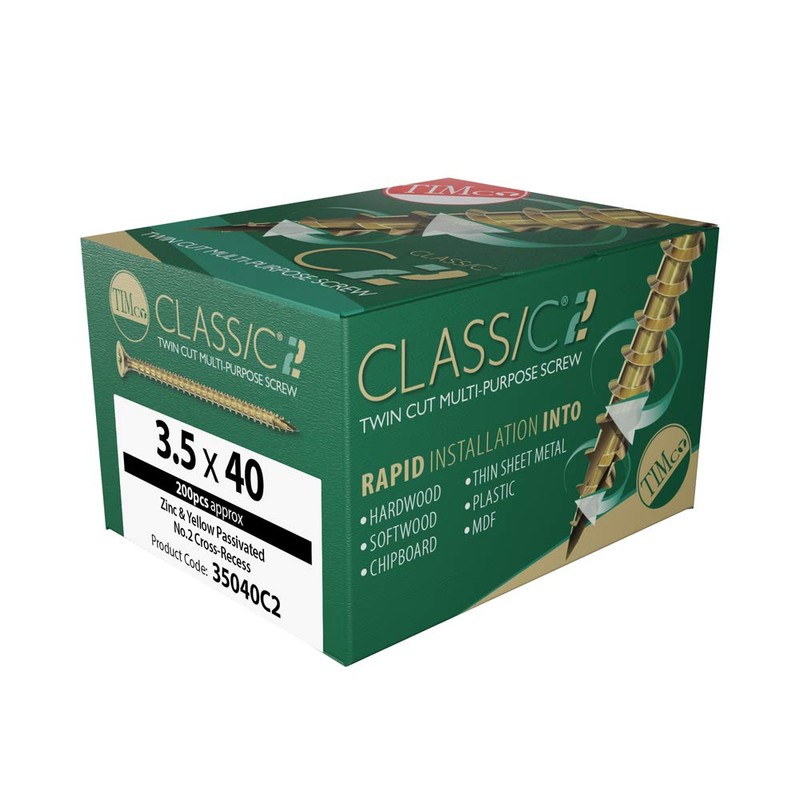 TIMCO C2 Strong-Fix Multi-Purpose Premium Countersunk Gold Woodscrews - 3.5
