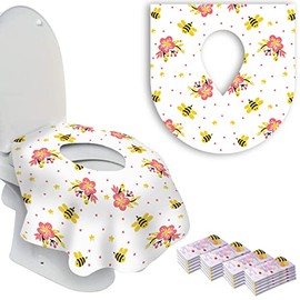 Alfadeal 20 Extra Large Toilet Seat Covers Disposable for Kids-Toddler Toilet Seat Cover Liners for Potty Training-Individually Wrapped-Portable Waterproof AntiSlip-Toilet Covers Disposable for travel