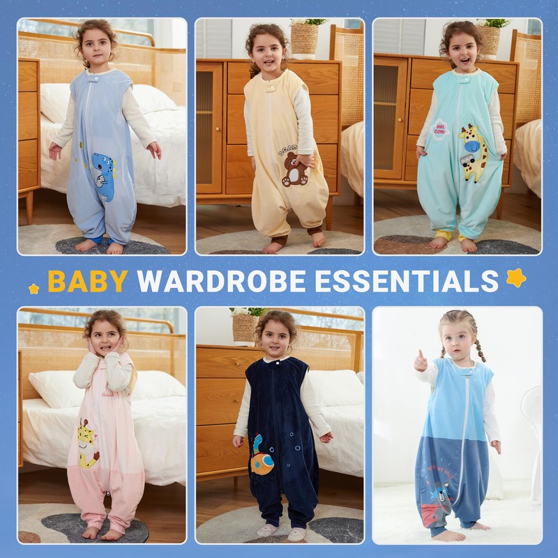 BETTERFUN - Saco de dormir para niños pequeños con pies