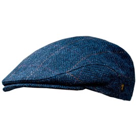 Mucros Weavers Donegal Tweed Flat Cap - Estilo Tradicional de los Hombres, Modern Fashion Tema - Azul, Azul, XL