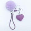 Unpafcxddyig Rhinestone Heart-shaped Keychain Bling Crystal Wrist Lanyard with Fur