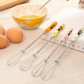 Whisking Cream Butter Ceramic Handle Egg Beaters Manual Stainless Steel Beaten Eggs Kitchen Cute Bear Egg Beater Ceramic Handle Stainless Steel Whisk Stylish Mini Hand Baking Mixer Stick