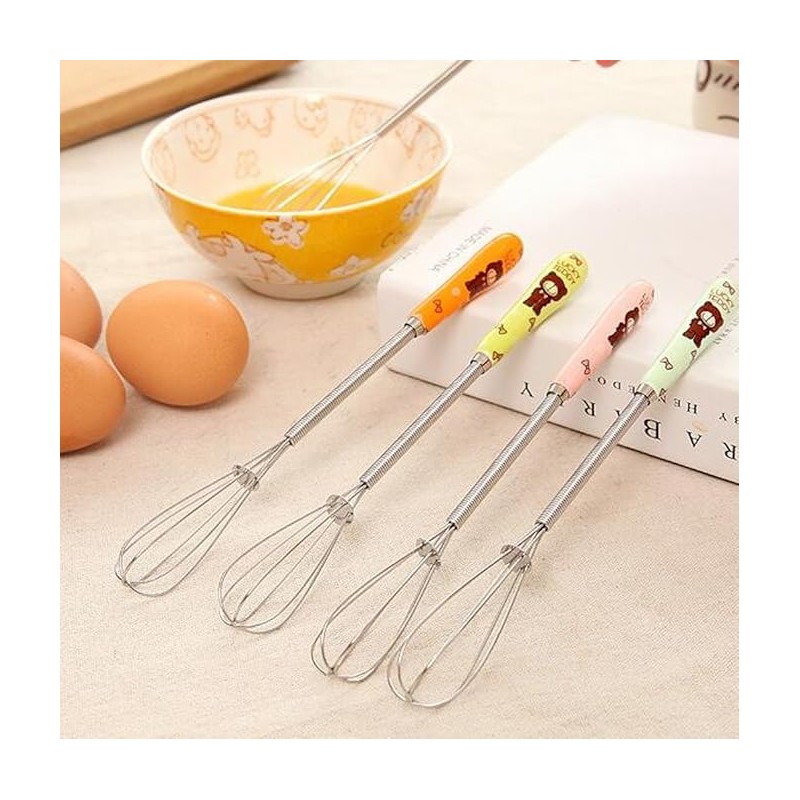 Whisking Cream Butter Ceramic Handle Egg Beaters Manual Stainless Steel