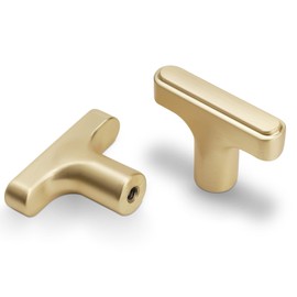 POVEFONK 10 Pack Brushed Brass Kitchen Cabinet Knobs Gold Drawer Knobs Kitchen Cabinet Hardware Zinc Alloy Kitchen Handles Drawer Knobs Dresser Handles