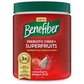 Benefiber Prebiotic Fiber + Superfruits Dietary Supplement, Strawberry Dragon Fruit Flavor, 8.8 oz (250g)
