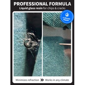 GlasWeld Windshield Repair Resin – Liquid Auto Windshield Chip Repair Kit for Glass Crack & Damage – Grey Tint for Reduced Visibility – All-Weather Liquid Resin with Zoom Injector & UV Curing Lights
