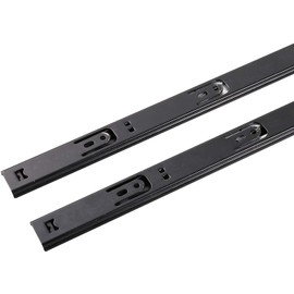 GLE2016 2 Sections Metal Drawer Slide Rail Tracks Ball Bearing Slides Side Mount Type (11 Inch, Black)