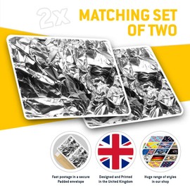 Rectangle Stickers (Set of 2) 10cm - Silver Aluminium Foil Fun Decals for Laptops,Tablets,Luggage,Scrap Booking,Fridges, #2061