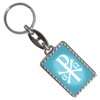 Christ Monogram Keyring in Blue Pendant for the Keychain with