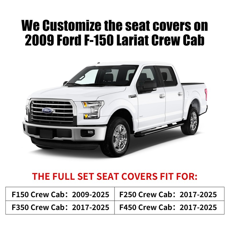 Aierxuan Rear Seat Covers for Ford F150 Crew Cab Regular