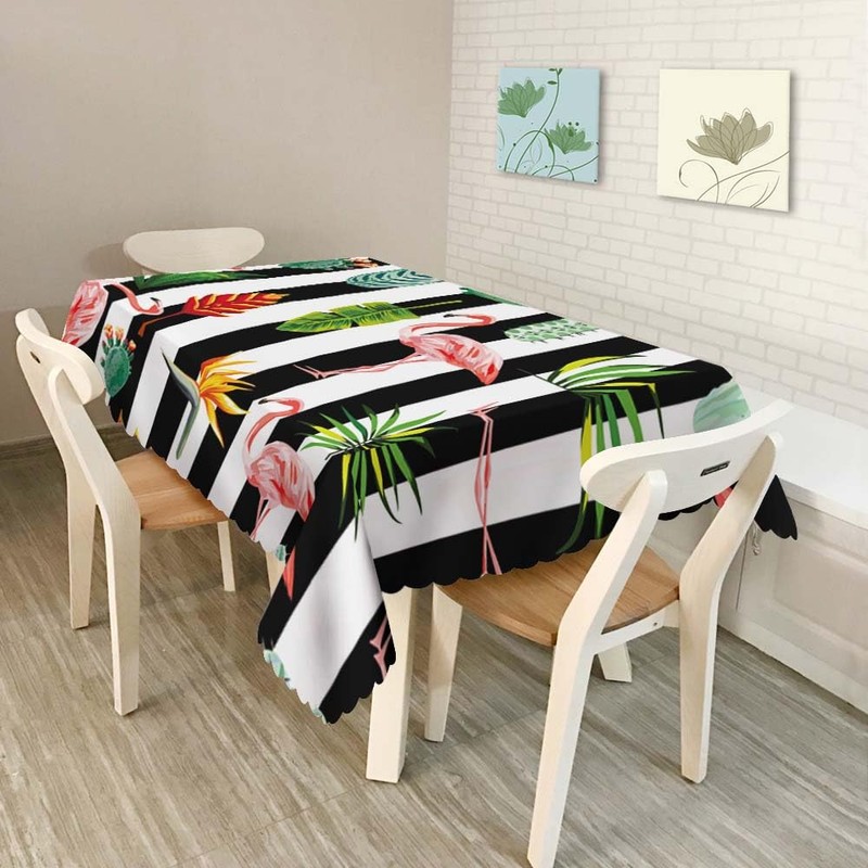 Walmsco Tablecloth Flamingo Palm Leaf Decor For Dining Room Kitchen