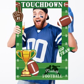 Football Photo Booth Props, Super Football Bowl Game Party Favors, Photo Frame Props for Sports Theme Party Decorations (Assembly Needed)