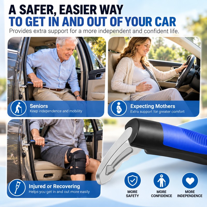 Car Door Assist Handle for Seniors – Non-Slip Ergonomic Support