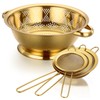 Acellegic 4 Pcs Gold Kitchen Accessories Includes Stainless Steel Colander