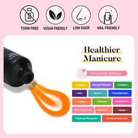 AIMEILI Orange Poly Nail Gel Builder - Free Hema Poly Gel Enhancer for DIY Salon Nail Art at Home