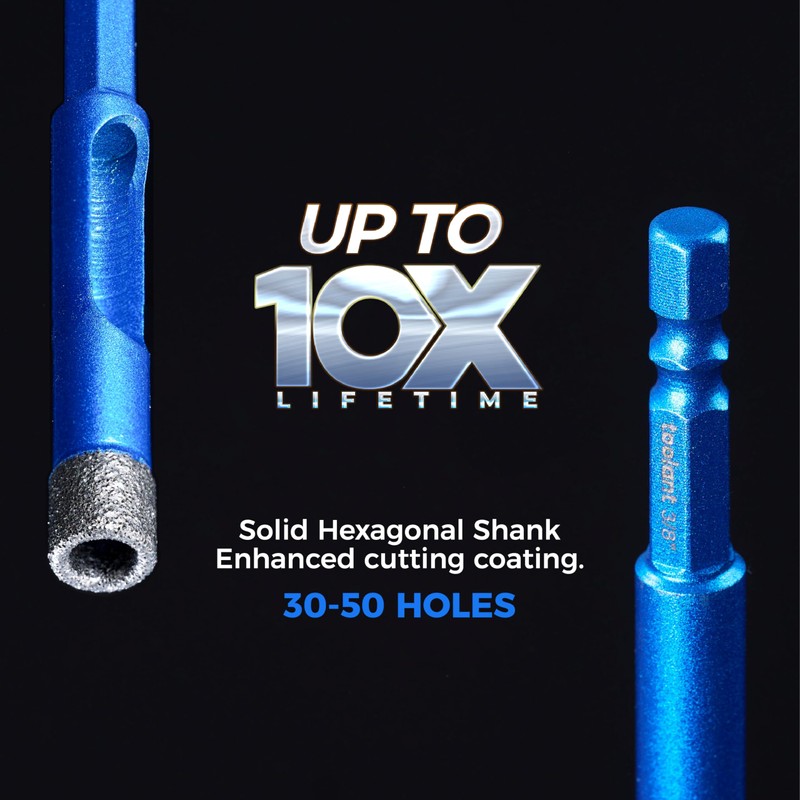 toolant Diamond Drill Bits Set 5PCS, Glass Drill Bits for