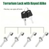 ZiYuya 2 x Silver Terrarium Lock Display Cabinet Lock Sliding