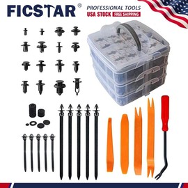 FICSTAR 655Pcs Car Retainer Auto Fasteners Push Trim Plastic Clips Pin Rivet Bumper Kit