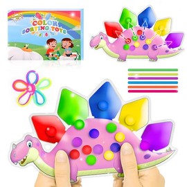 Juguete de Clasificación de Colores Dinosaurios,Juguetes Sensoriales para la Liberar Estrés,Juguetes Montessori,Fidget Toys para Fiestas,Juguete Didac