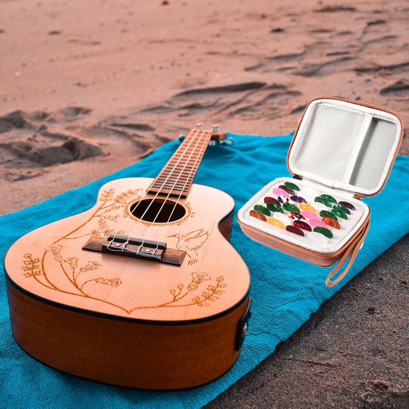 TRADERPLUS Guitar Pick Holder Case Compatible All Size Picks Storage
