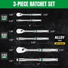 SK 3-Piece Ratchet Set, 1/4″, 3/8″, 1/2″ Drive Ratchet, Pear
