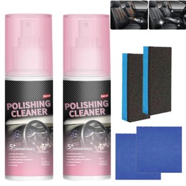 2PCS New Polishing Cleaner, Car Interior Cleaner, Interior Detail Spray, Cleaning & Decontamination, Interior All Purpose Car Cleaner for Rubber, Leather(100ml)