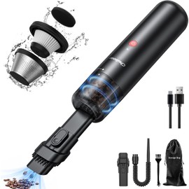 Chuboor Mini Vacuum, Powerful Car Vacuum Cordless Rechargeable, Hand Held Vacuum for Dust, Sand, Crumbs, Ultra-Light Portable Vacuum for Home, Car, Small Dust Buster（P10-Black）