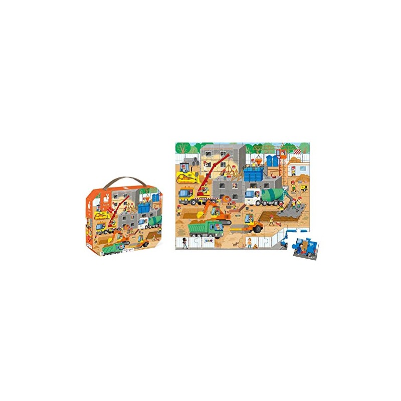 Janod - J02604 Children's Puzzle The Construction Site 36 Pieces