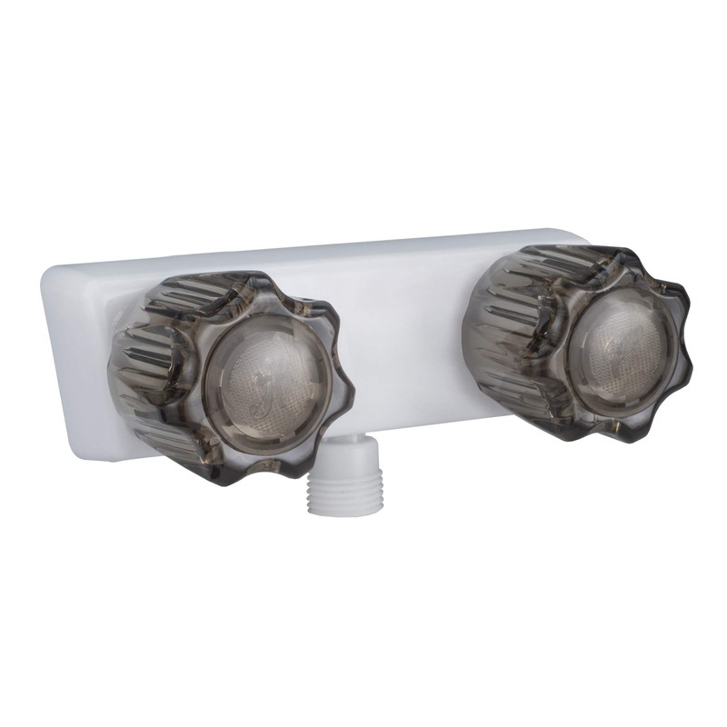 RecPro 4" Shower Handles White/Smoke with Hand Held Shower &