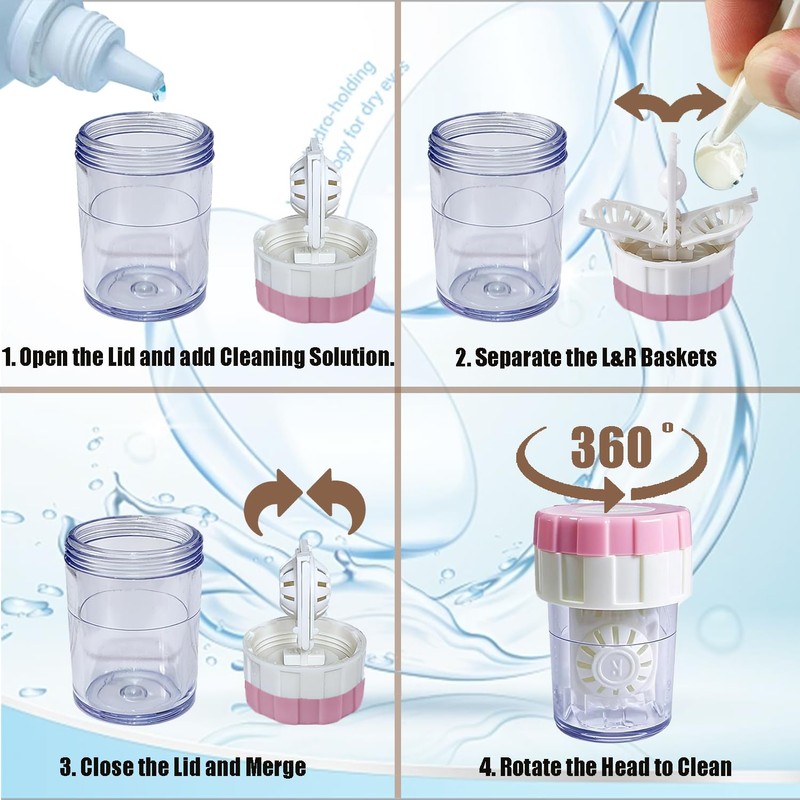 CADEVED Contact Lens Case Kit with Cleaner Washer, Contact Lenses