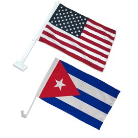 Cuban and American Flag for Cars, Trucks, SUVs, and Boats (12"x18"). Great for Patriotic Events, Rallys, Sports Events and Parades. Gift for Patriotic Cubans and Americans.