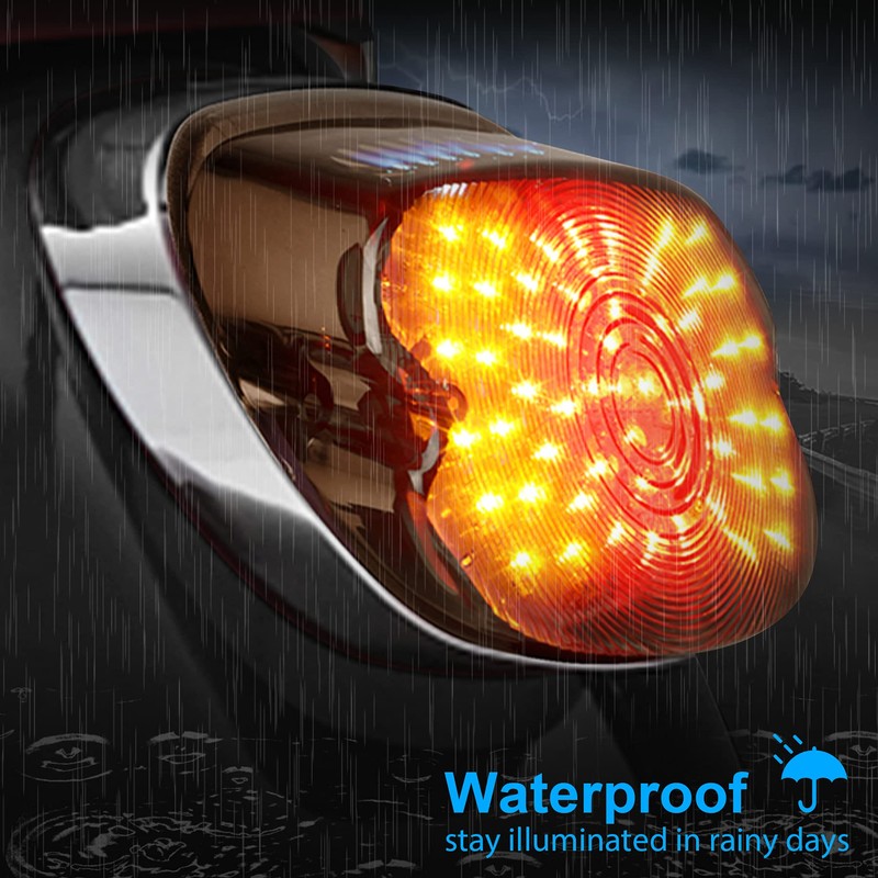 QUASCO LED Motorcycle Brake Tail Light with Turn Signals Smoked