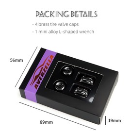 AVERZELLA 4PCS Brass Tire Stem Valve Caps Universal Wheel Valve Stem Covers for Cars Trucks Motorcycles SUVs and Bikes Dustproof Tire Cap Hexagon Shape (Black)