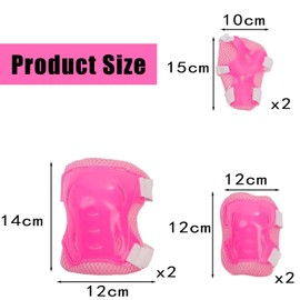 6 PCS Knee Pads for Kids - Complete Safety Set with Knee and Elbow Pads for Skateboarding, Inline Roller Skating, Cycling, and Scooter Riding - Adjustable, Breathable, Impact-Resistant