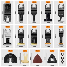 50Pack Oscillating Tool Blade, Universal Titanium Multitool Blades, Oscillating Saw Blades for Metal Nails Hard Material and Wood Plastic Fit Dewalt, Milwaukee, Rockwell, Makita, Ryobi & More