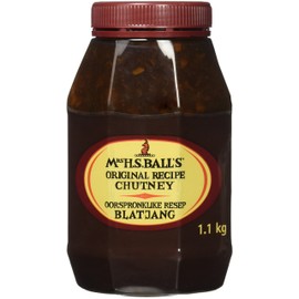 Mrs H.S. Balls Original Flavor Chutney, The Recipe That Survied A Shipwreck, (1) 1.1Kg, In A Wide Mouth Octagonal Plastic Jar - Imported from South Africa -