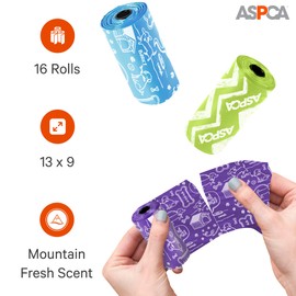 ASPCA Assorted Dog Poop Bags - 8 Rolls(120 Bags)