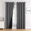 ChrisDowa 100% Blackout Curtains for Bedroom with Black Liner, 2