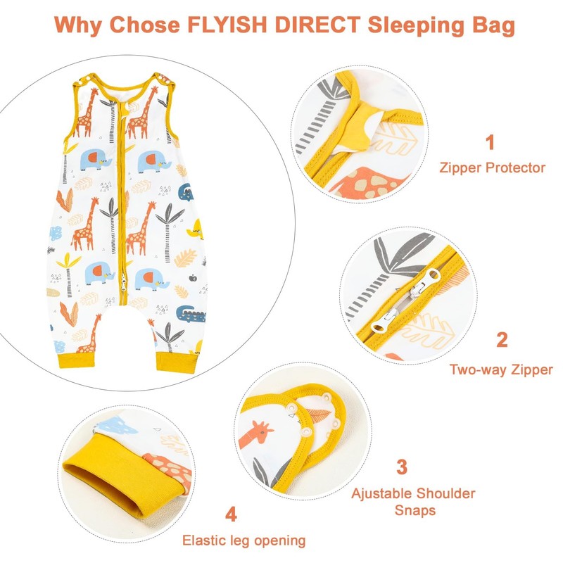 MooMoo Baby Swaddle Sleep Sack with Feet Easy Adjustable Sleeveless